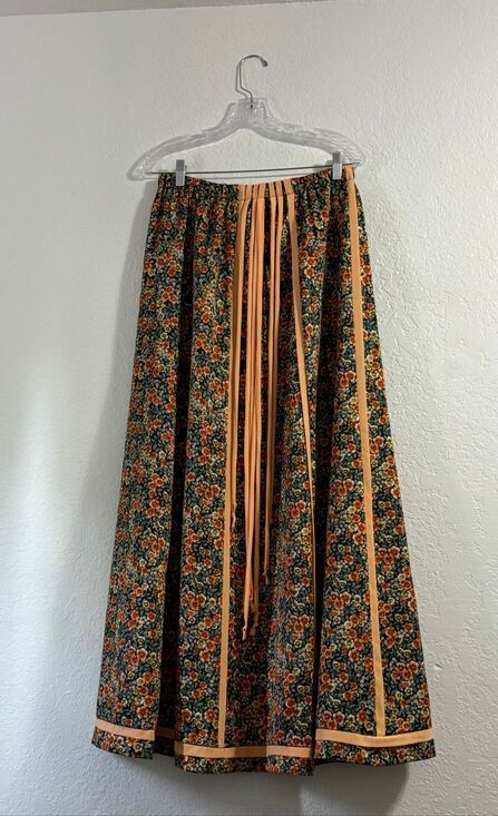 No Brand Dresses & Skirts - Vintage 70s Chessa Davis Skirt Women Made in USA floral L Prairie Maxi Peasant